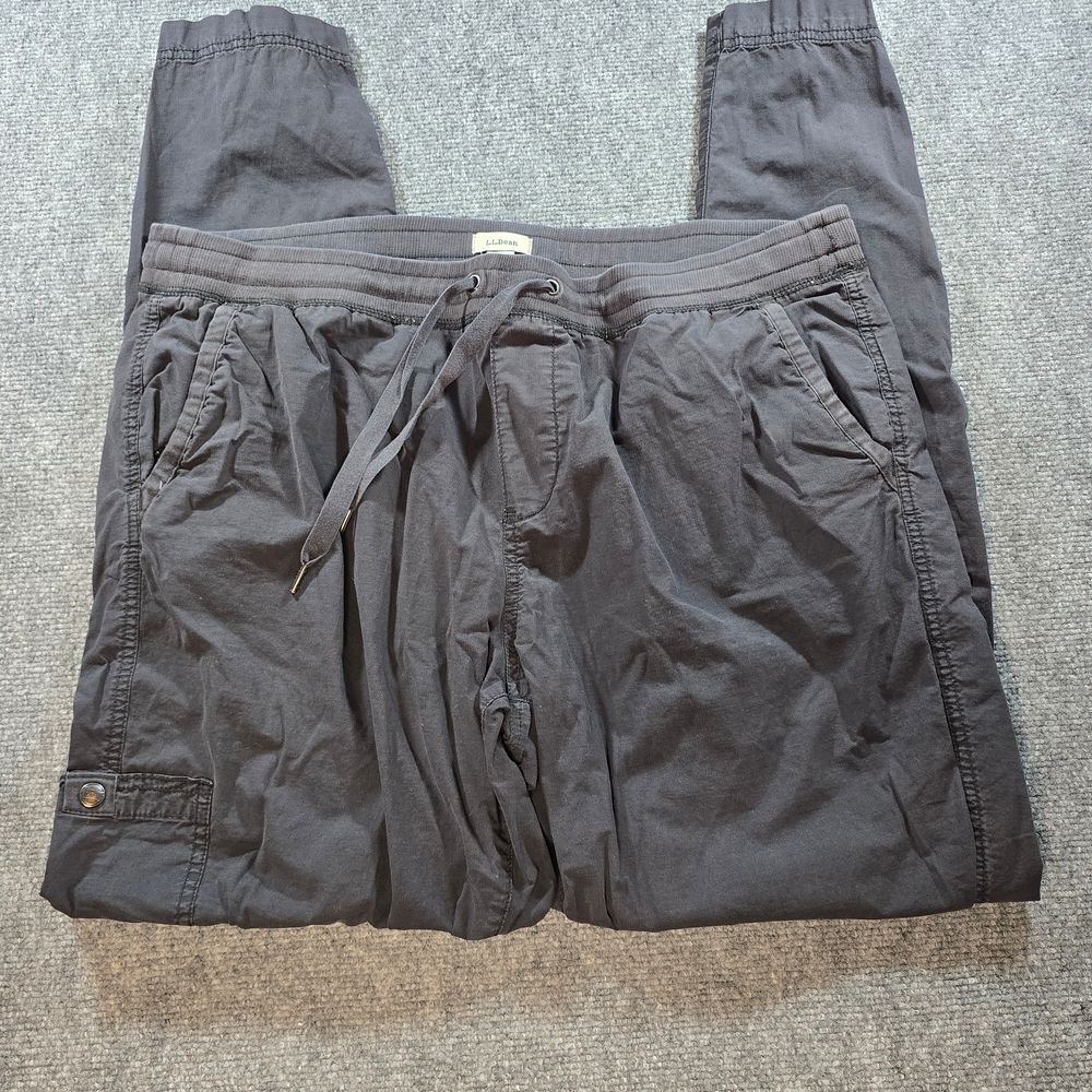 L.L. Bean Men’s Cargo Jogger Pants Dark Gray Elastic Waist Hiking Outdoor Casual
